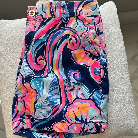 Lilly Pulitzer Jayne with 7” inseam NWOT bright vibrant blues, orange, pink - Picture 3 of 6